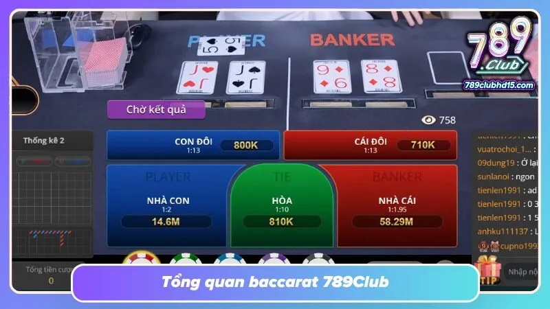 Bàn baccarat tái hiện không khí đối đầu với hai cửa cược chính