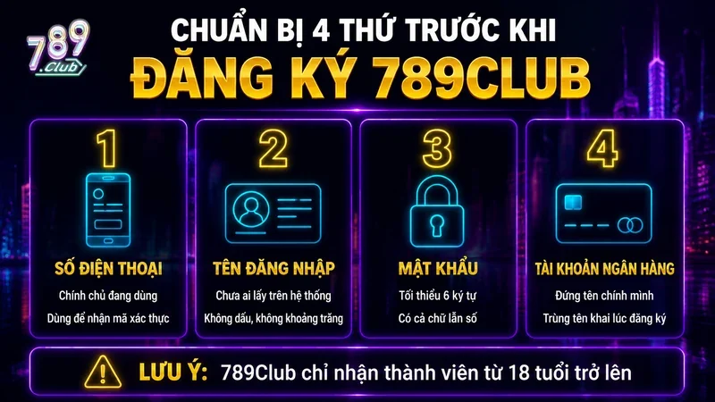 Bốn thứ cần chuẩn bị trước khi đăng ký 789Club