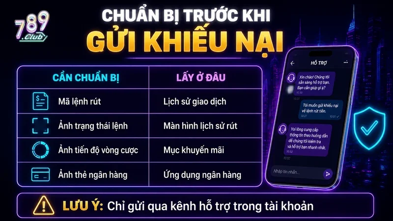 Bốn giấy tờ cần chuẩn bị khi khiếu nại khuyến mãi 789Club