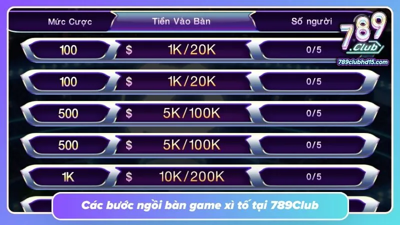 Khu vực thao tác tập trung các lựa chọn theo, tố hoặc bỏ bài